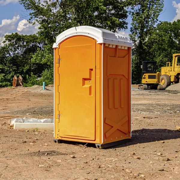 how often are the portable restrooms cleaned and serviced during a rental period in Munden